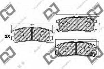 DJ PARTS bp1021 -  Комплект тормозных колодок, дисковый тормоз